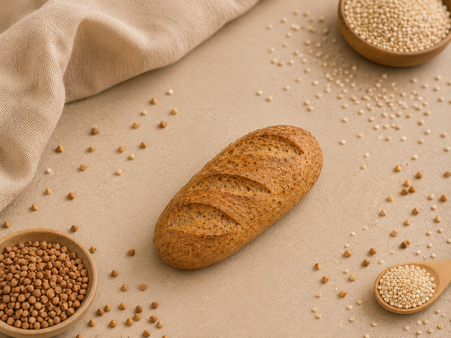 Glutenfreies Quinoa-Buchweizen-Baguette