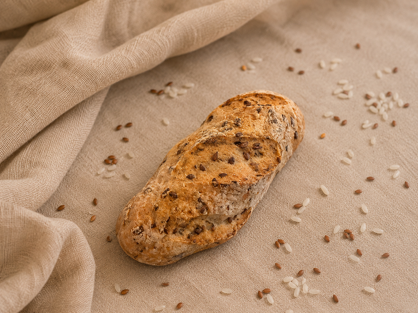 Leinsamen-Reis-Baguette