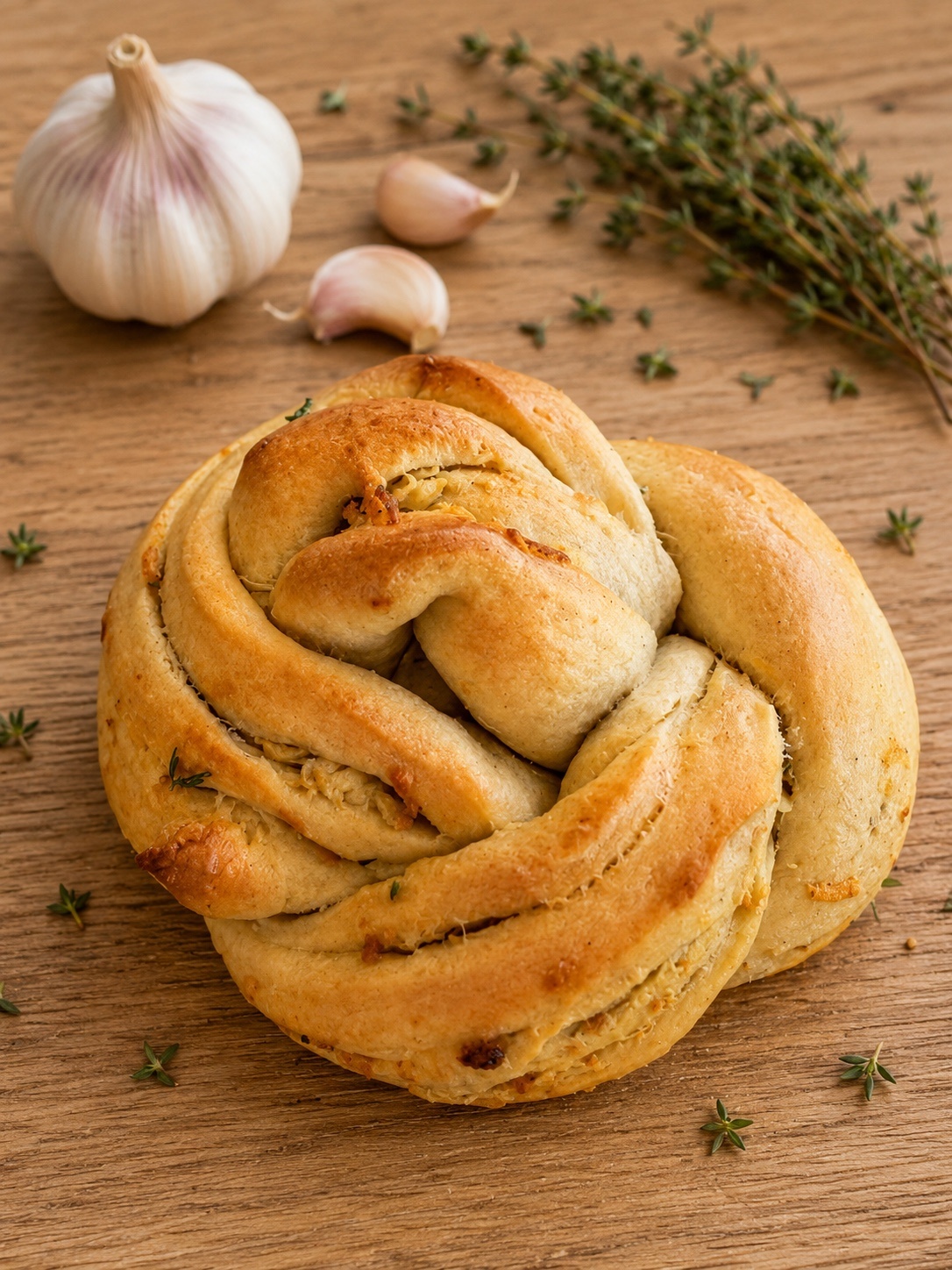Kváskový špaldový uzol vegánsky – Cesnak a tymián