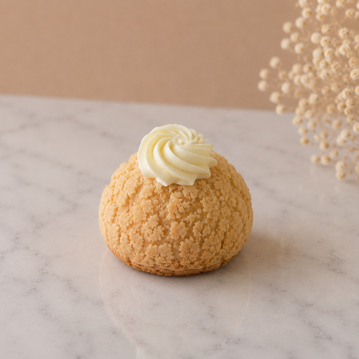 Choux au craqueline lieskový orech